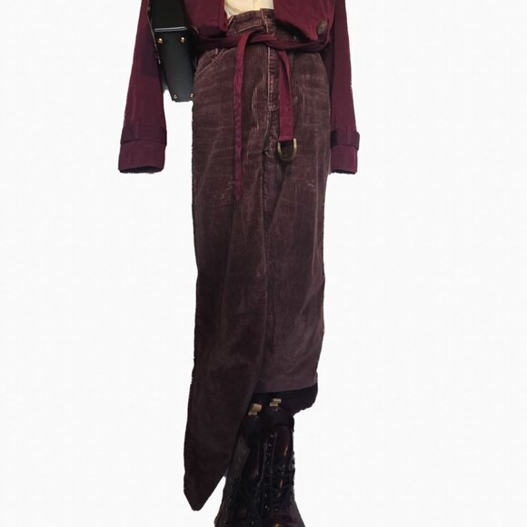 Brown Corduroy Wide Leg, Pants, Size 6 - Picture 2 of 2